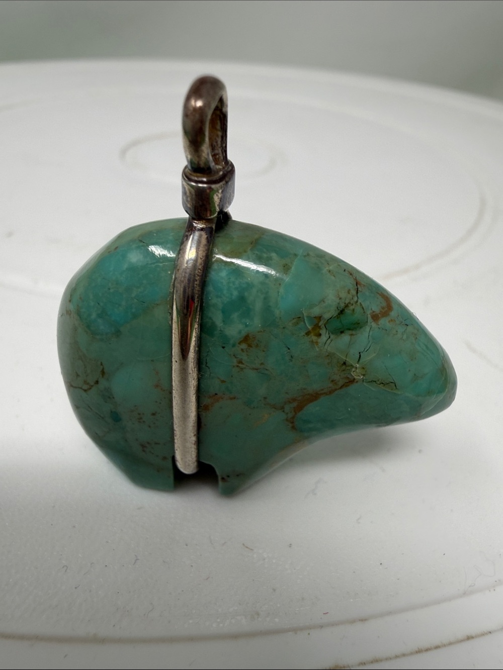 Native Turquoise Fetish Bear pendant